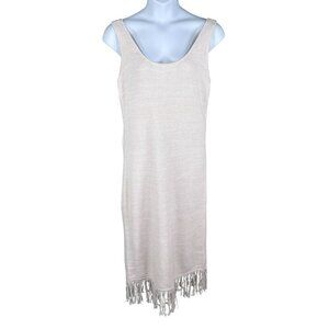 Future Collective Alani Noelle XXL Crochet Fringe Midi Tank Dress Stretch Beachy